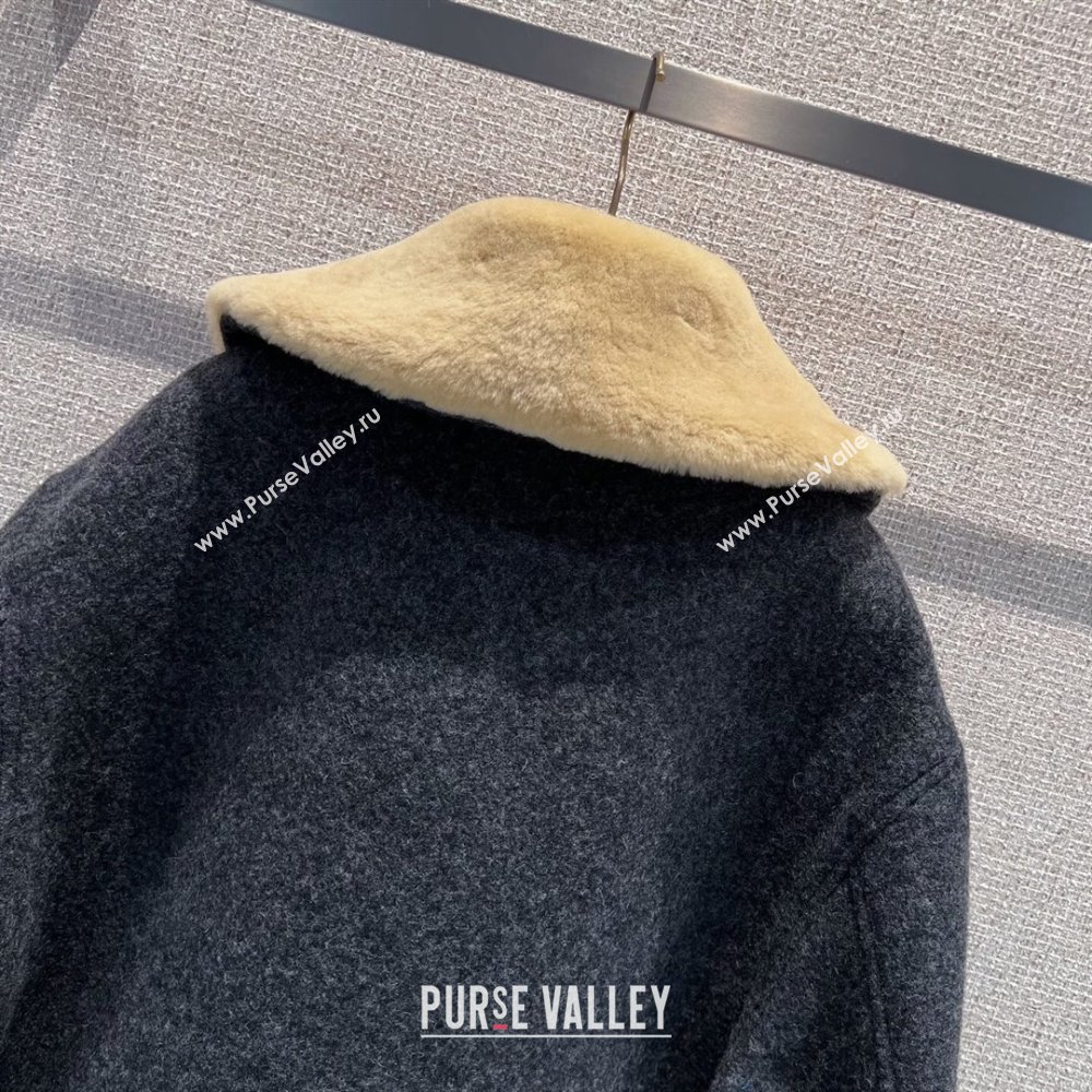 Miu Miu Wool Jacket Dark Grey 2025 MM101410 (QI-251014023)