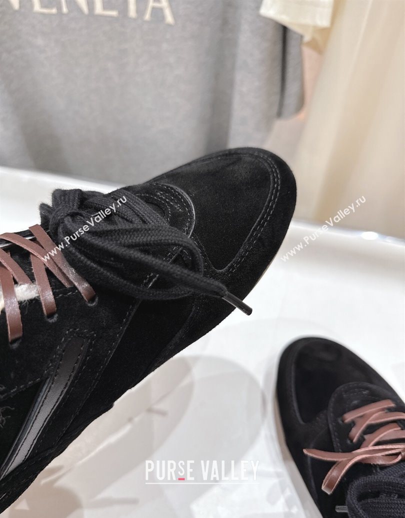 Miu Miu Gymnasium Sneakers in Suede and Wool Black 2025 1024 (MD-251024082)