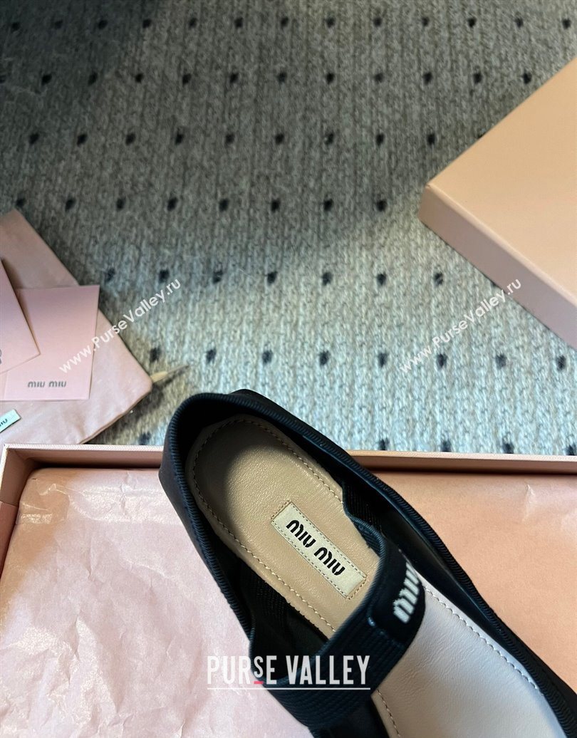 Miu Miu Satin Ballerinas Flat with Bow and Elastic Band Black 2025 5F794D (KL-251025026)
