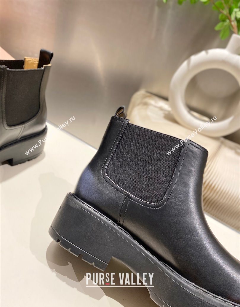 Miu Miu Faded Leather Platform Ankle Boots Black 2025 MM102403 (MD-251024125)