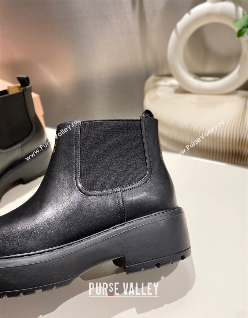 Miu Miu Calf Leather Platform Ankle Boots Black 2025 MM102403 (MD-251024127)