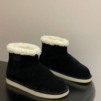 Miu Miu Suede and Shearling Snow Ankle Boots Black 2025 5T515E (MD-251024119)
