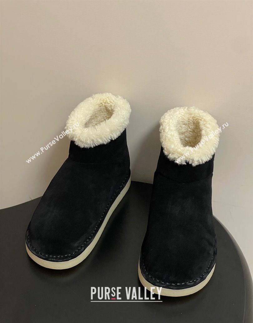 Miu Miu Suede and Shearling Snow Ankle Boots Black 2025 5T515E (MD-251024119)