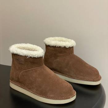 Miu Miu Suede and Shearling Snow Ankle Boots Brown2 2025 5T515E (MD-251024121)