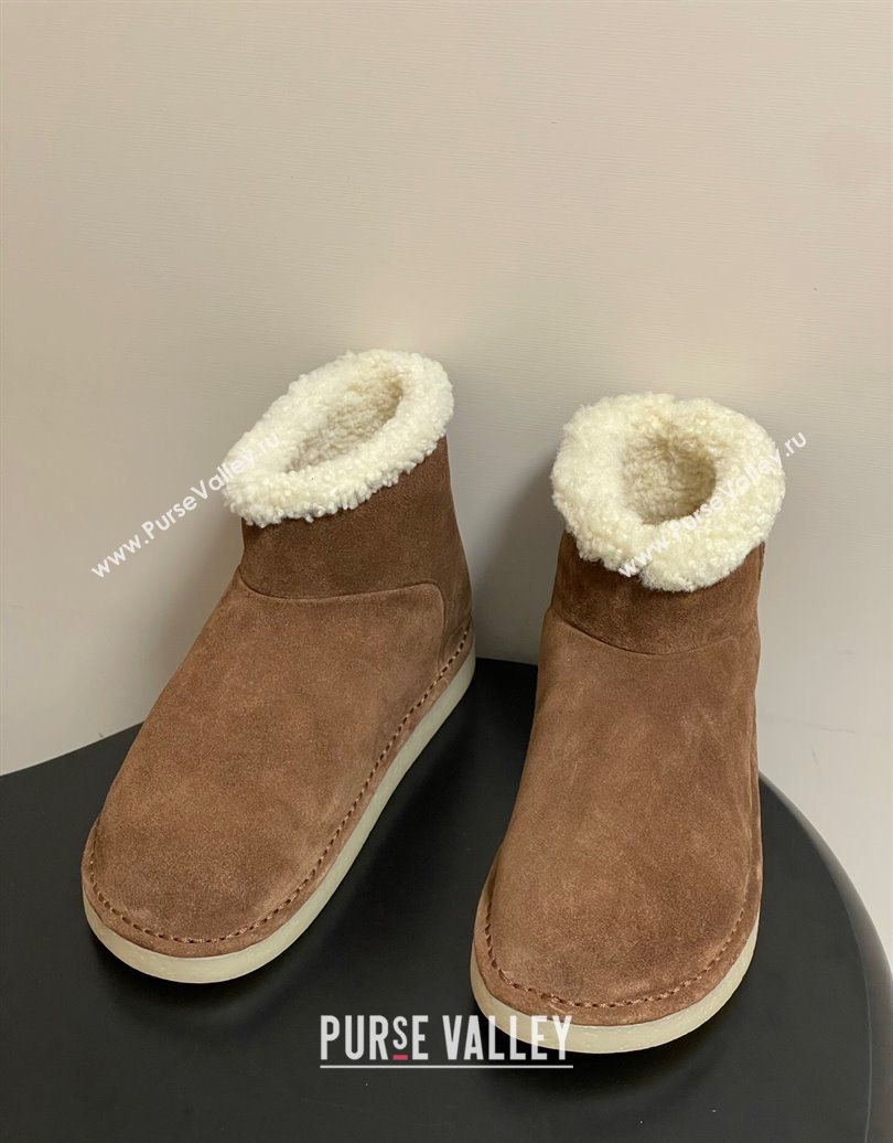 Miu Miu Suede and Shearling Snow Ankle Boots Brown2 2025 5T515E (MD-251024121)