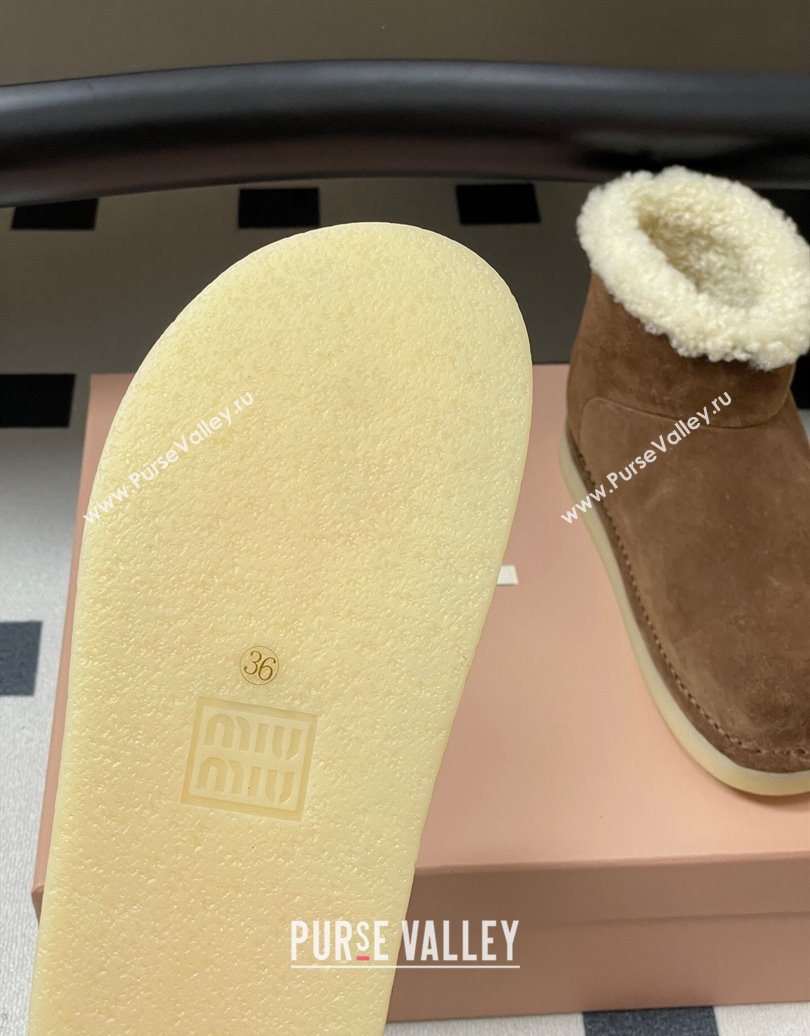 Miu Miu Suede and Shearling Snow Ankle Boots Brown2 2025 5T515E (MD-251024121)