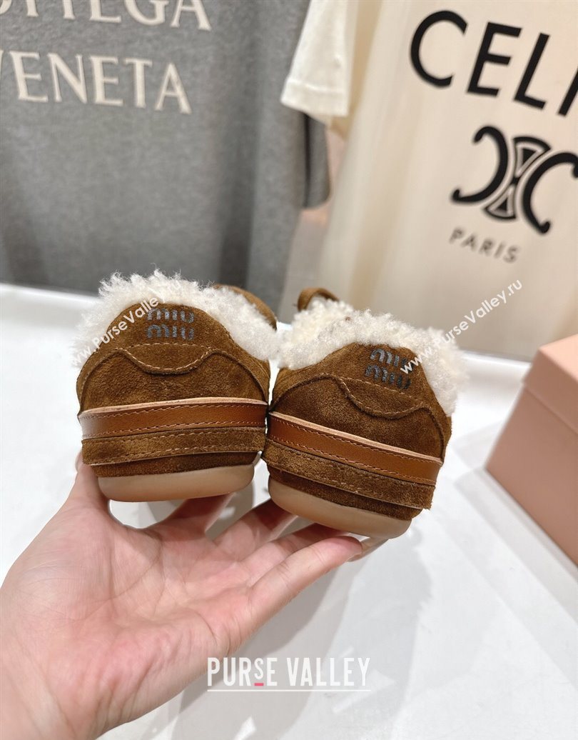 Miu Miu Gymnasium Sneakers in Suede and Wool Brown2 2025 1024 (MD-251024081)
