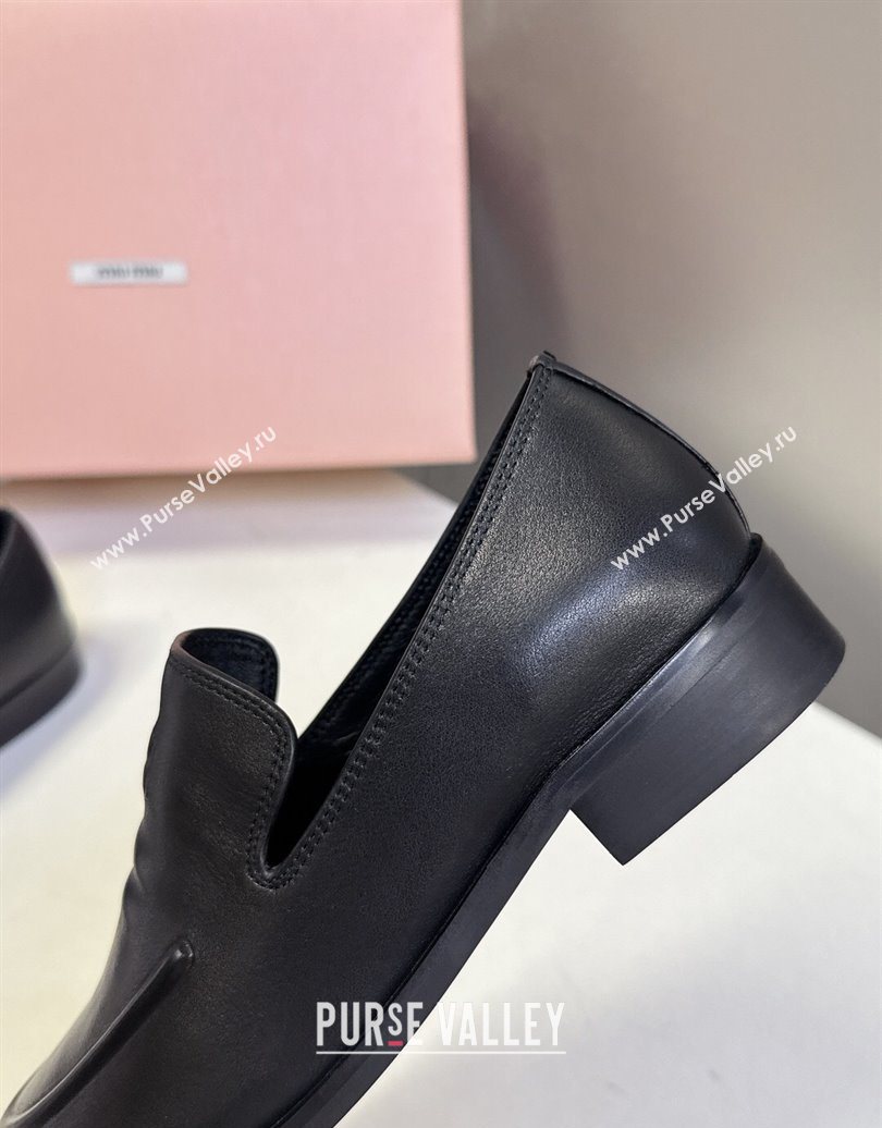 Miu Miu Leather Loafers 5D545E Black 2025 (HQG-251025021)