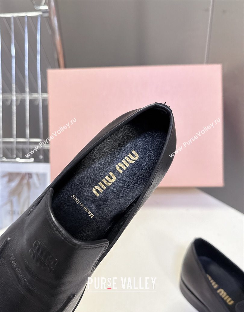 Miu Miu Leather Loafers 5D545E Black 2025 (HQG-251025021)