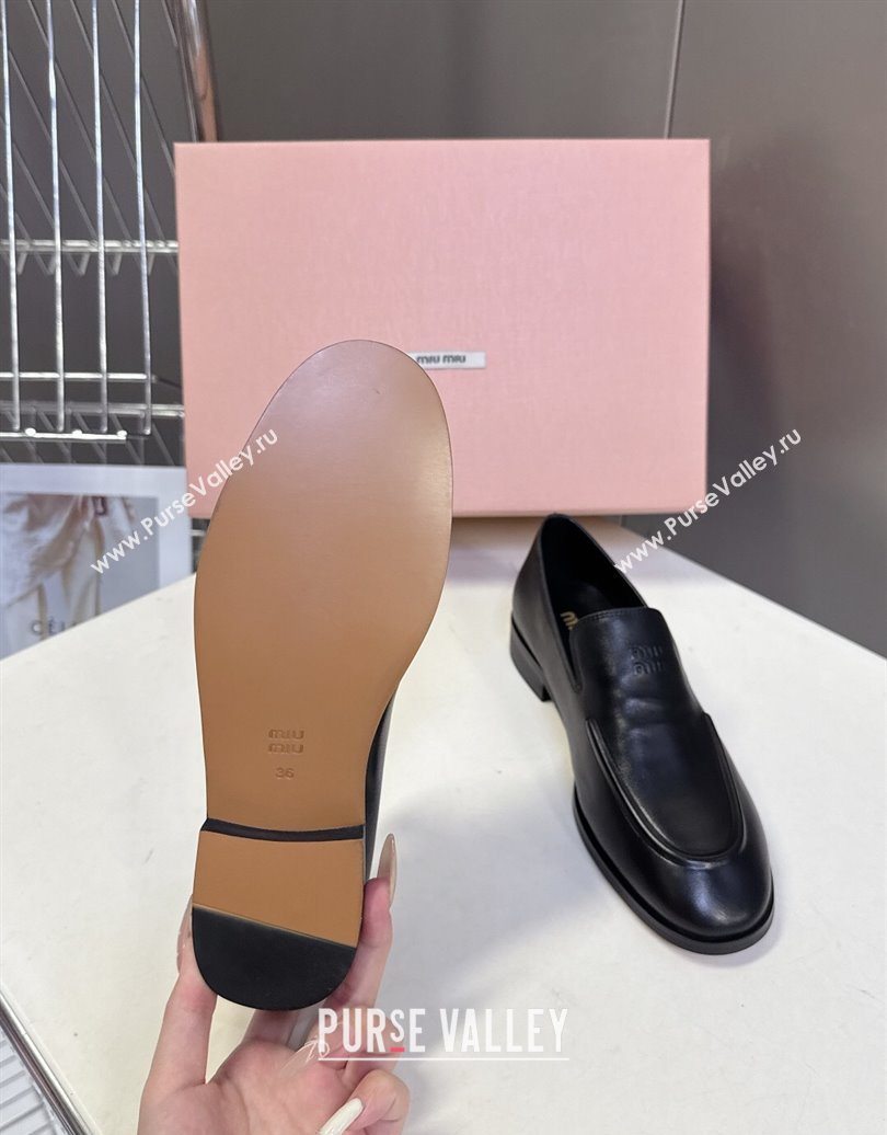 Miu Miu Leather Loafers 5D545E Black 2025 (HQG-251025021)
