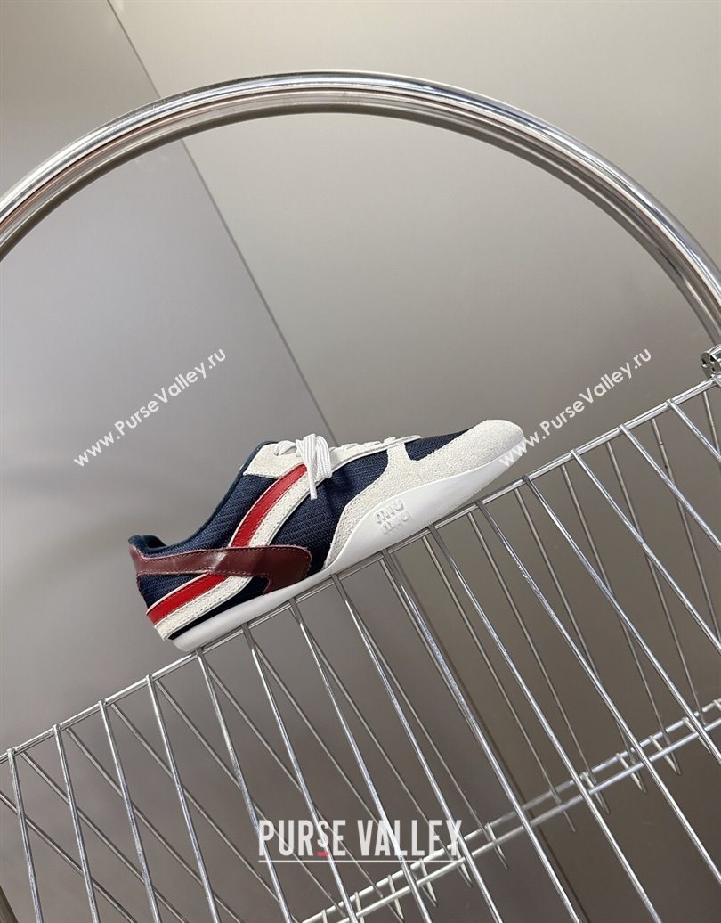 Miu Miu Gymnasium Sneakers in Suede and Technical Fabric Blue/Grey 2025 (HQG-251024113)