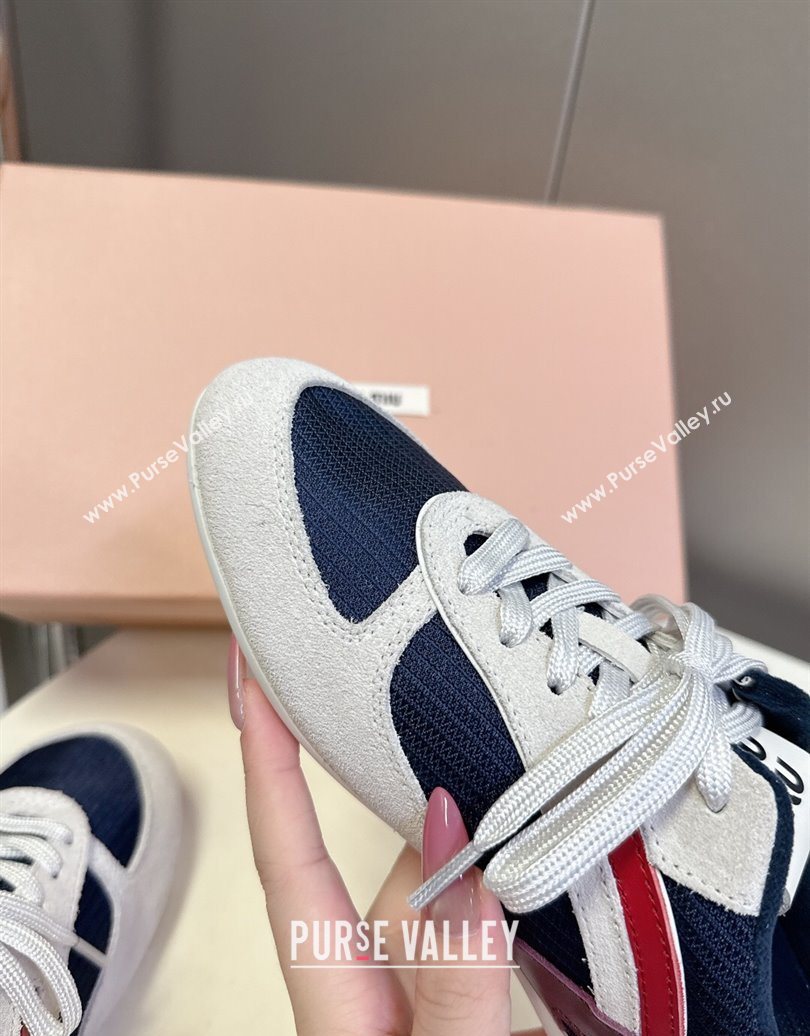 Miu Miu Gymnasium Sneakers in Suede and Technical Fabric Blue/Grey 2025 (HQG-251024113)