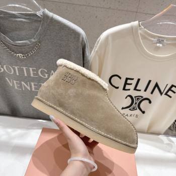 Miu Miu Suede and Shearling Snow Boots Beige 2025 MM102503 (MD-251025069)