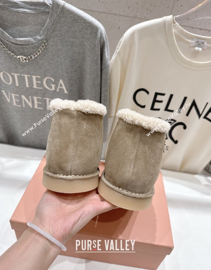 Miu Miu Suede and Shearling Snow Boots Beige 2025 MM102503 (MD-251025069)