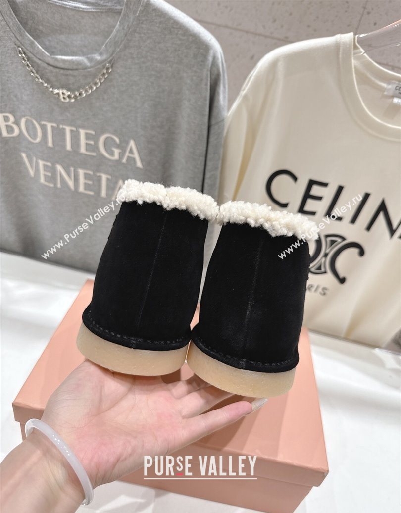 Miu Miu Suede and Shearling Snow Boots Black 2025 MM102503 (MD-251025070)