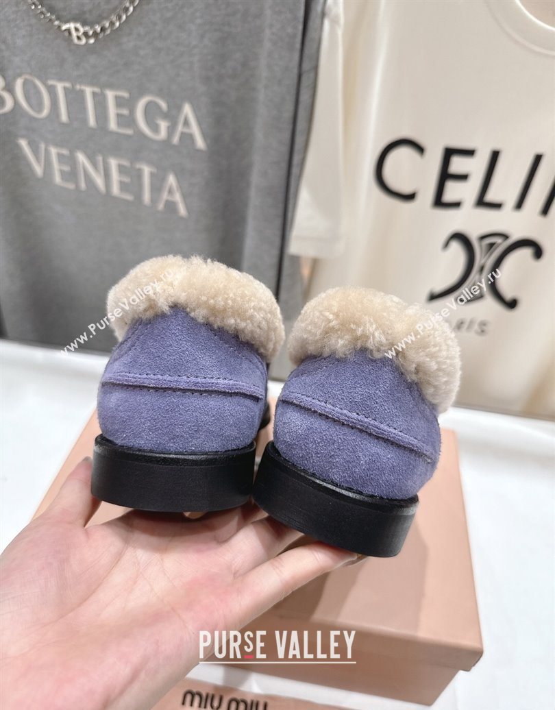 Miu Miu Suede and Wool Loafers with Coin Purple 2025 5D530E (MD-251025060)