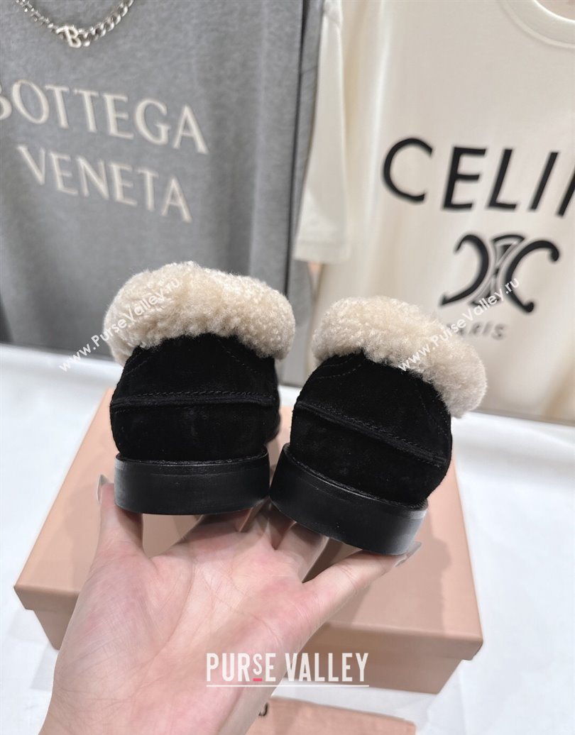 Miu Miu Suede and Wool Loafers with Coin Black 2025 5D530E (MD-251025061)