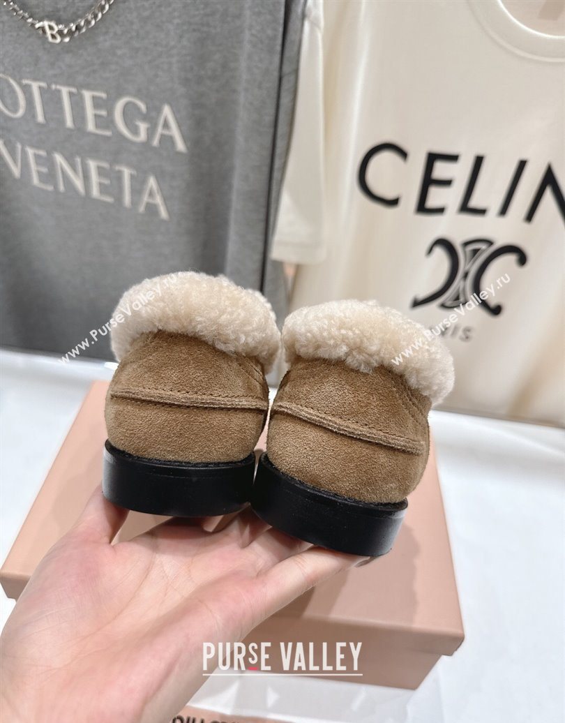 Miu Miu Suede and Wool Loafers with Coin Beige 2025 5D530E (MD-251025062)