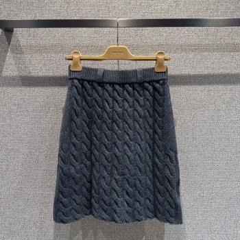 Miu Miu Wool Knit Skirt Grey 2025 M110507 (QI-251105010)