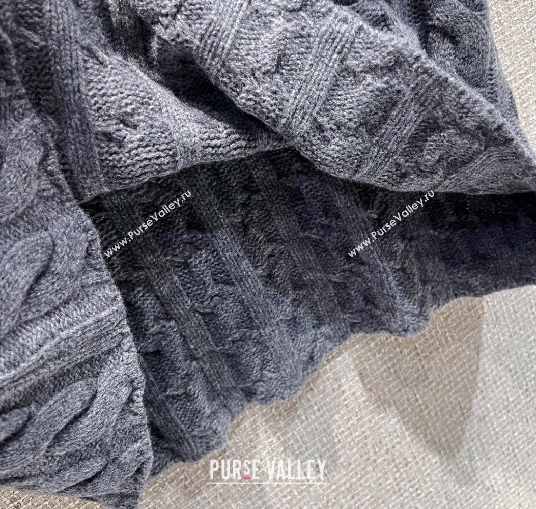 Miu Miu Wool Knit Skirt Grey 2025 M110507 (QI-251105010)