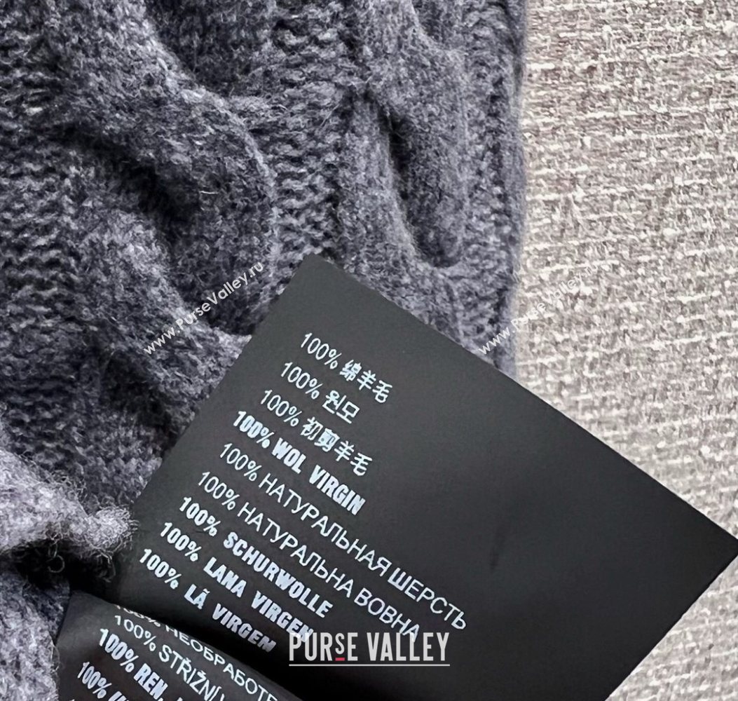 Miu Miu Wool Knit Skirt Grey 2025 M110507 (QI-251105010)