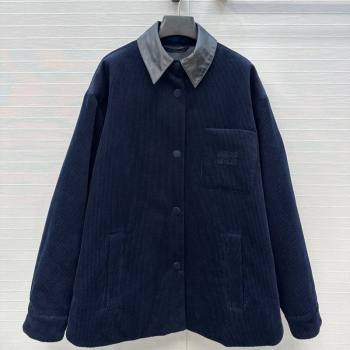 Miu Miu Corduroy Jacket Blue 2025 M110530 (QI-251105030)