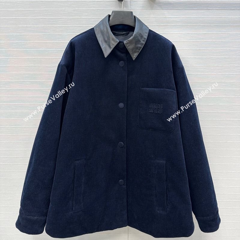Miu Miu Corduroy Jacket Blue 2025 M110530 (QI-251105030)