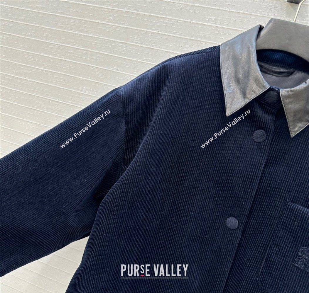 Miu Miu Corduroy Jacket Blue 2025 M110530 (QI-251105030)