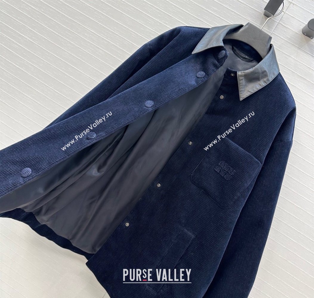 Miu Miu Corduroy Jacket Blue 2025 M110530 (QI-251105030)