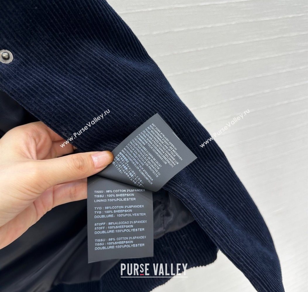 Miu Miu Corduroy Jacket Blue 2025 M110530 (QI-251105030)