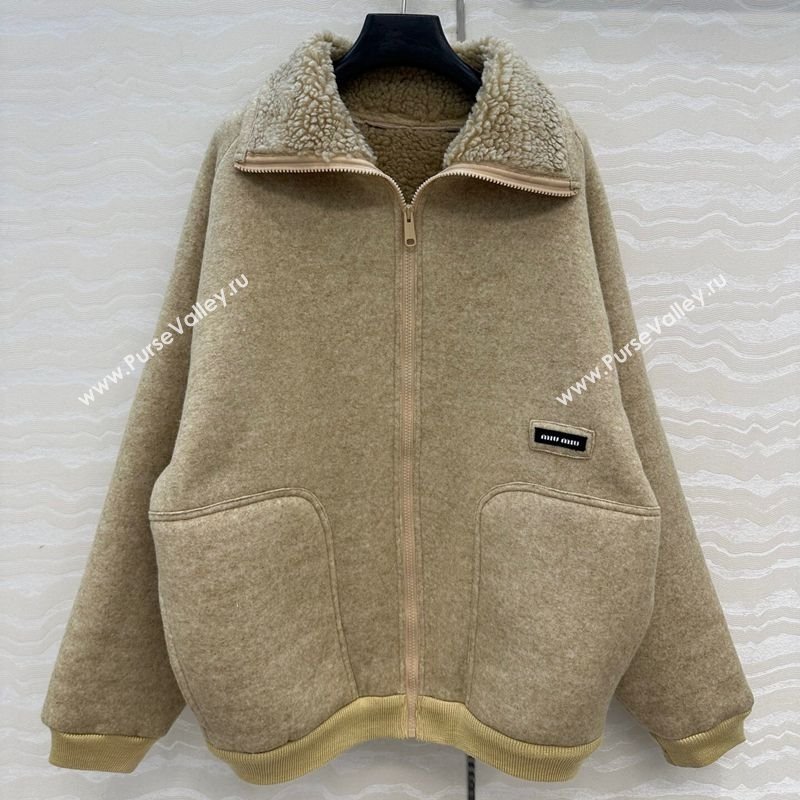 Miu Miu Wool Blend Jacket Beige 2025 M110533 (QI-251105033)