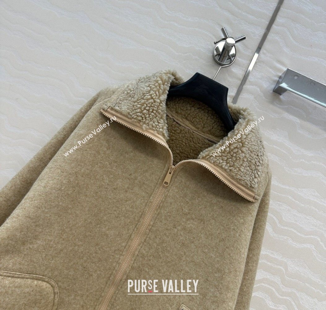 Miu Miu Wool Blend Jacket Beige 2025 M110533 (QI-251105033)