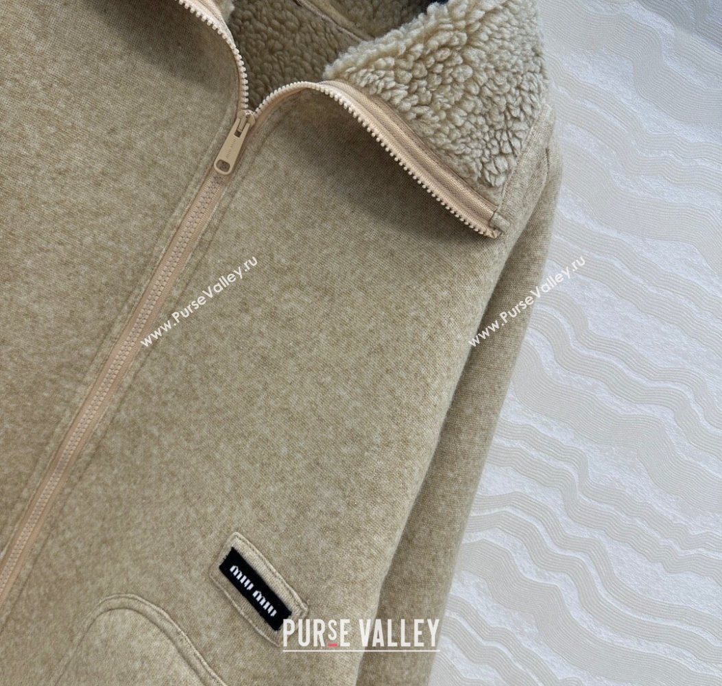 Miu Miu Wool Blend Jacket Beige 2025 M110533 (QI-251105033)