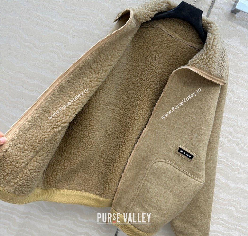 Miu Miu Wool Blend Jacket Beige 2025 M110533 (QI-251105033)