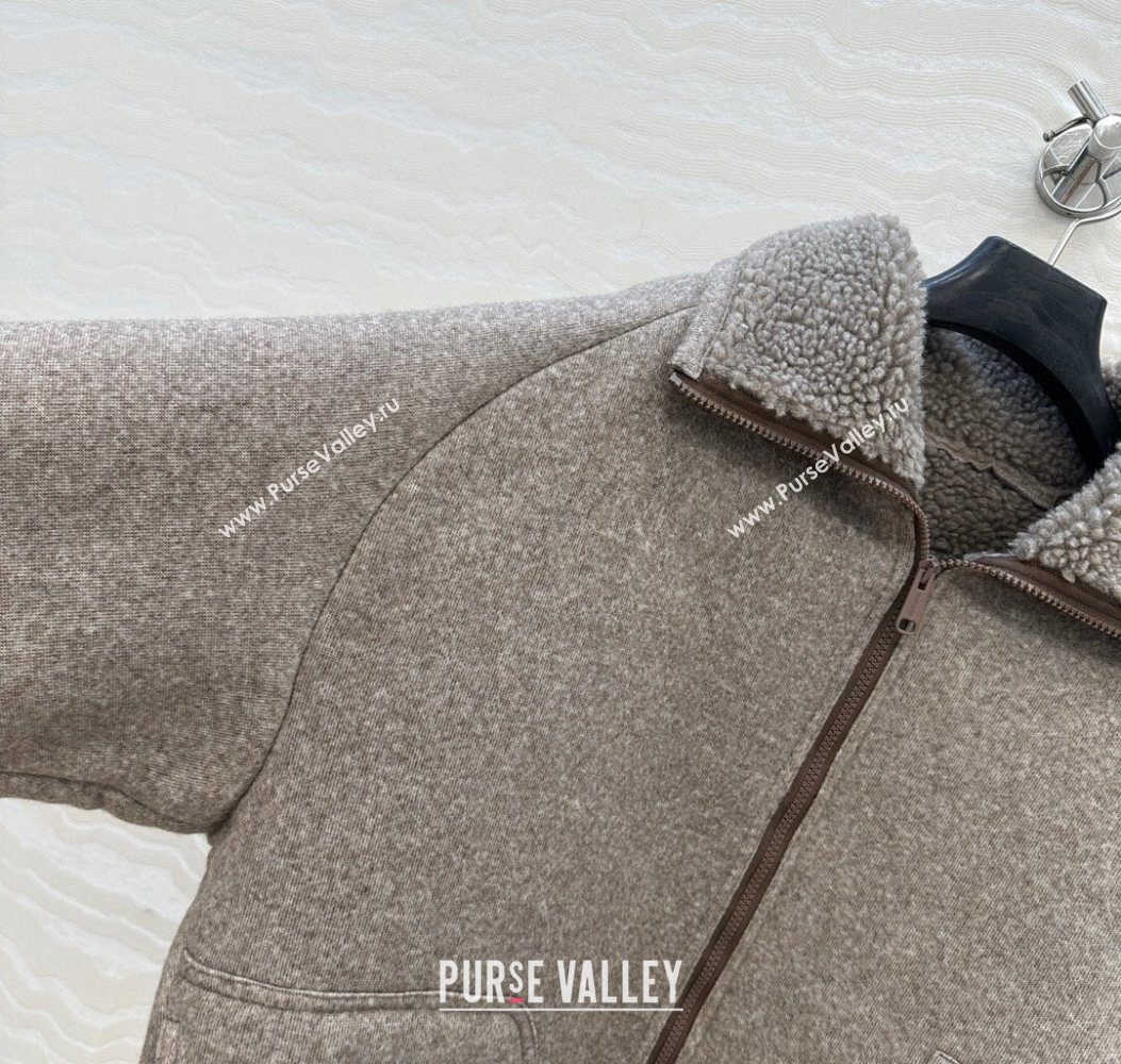 Miu Miu Wool Blend Jacket Grey 2025 M110533 (QI-251105034)