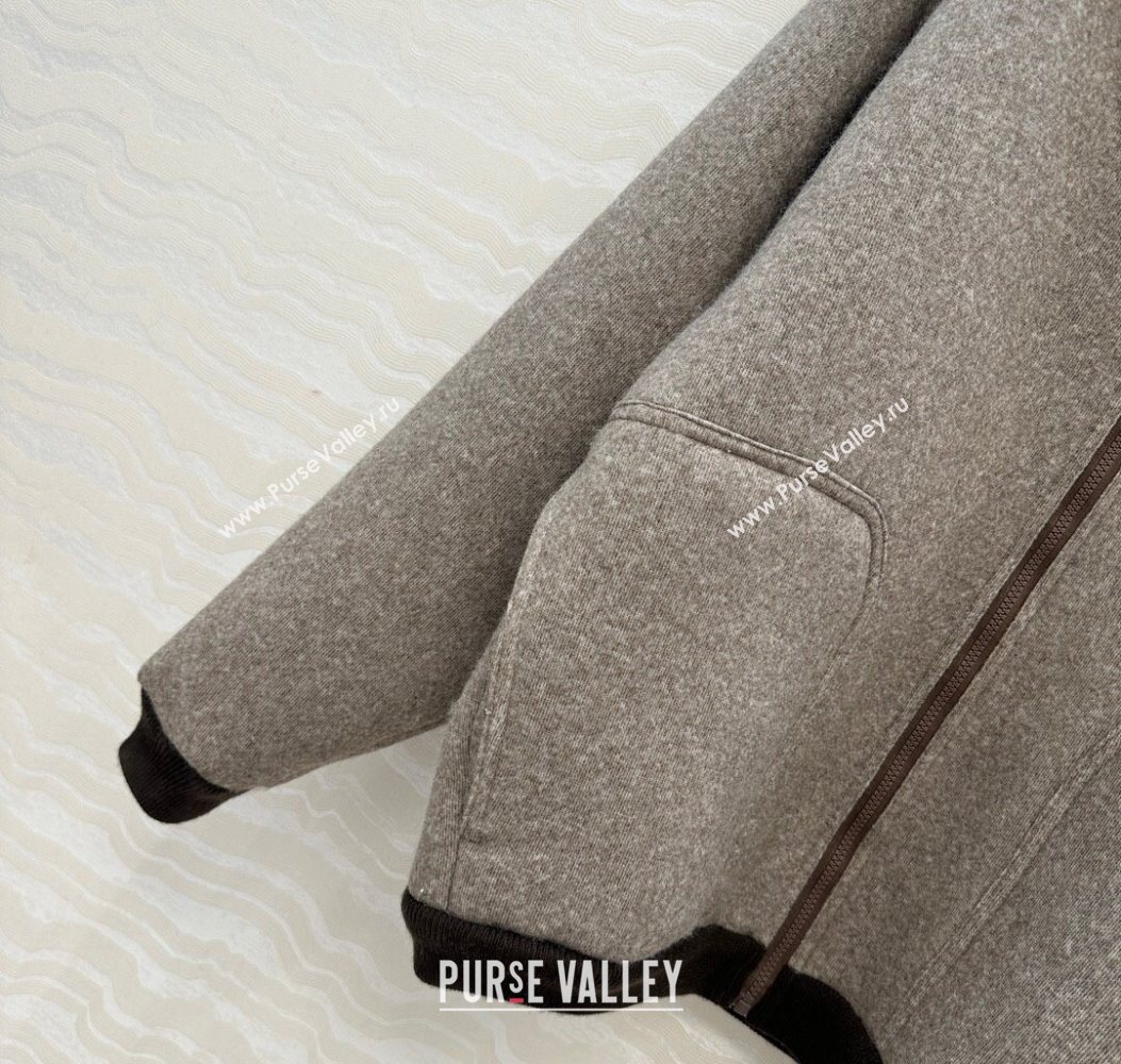 Miu Miu Wool Blend Jacket Grey 2025 M110533 (QI-251105034)