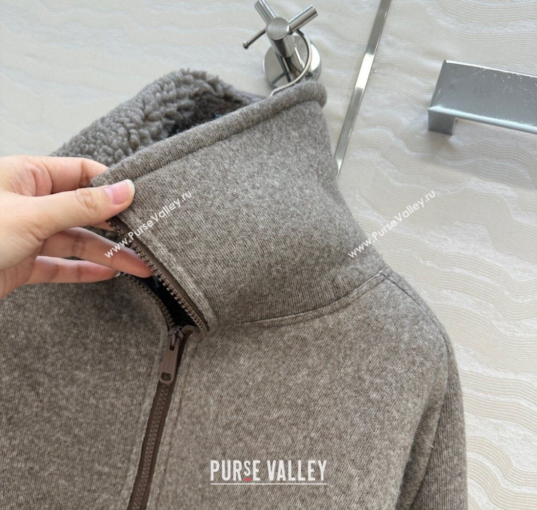 Miu Miu Wool Blend Jacket Grey 2025 M110533 (QI-251105034)