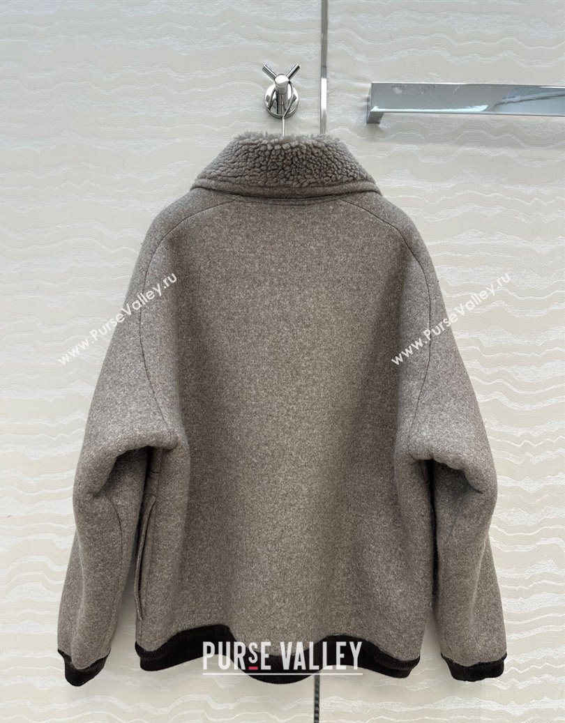 Miu Miu Wool Blend Jacket Grey 2025 M110533 (QI-251105034)