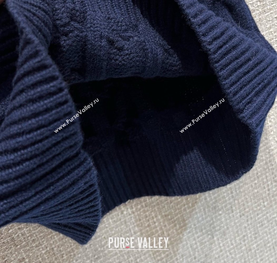 Miu Miu Wool Knit Mini Skirt Blue 2025 M110508 (QI-251105011)