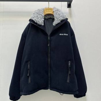 Miu Miu Wool Jacket Navy Blue 2025 M110537 (QI-251105037)