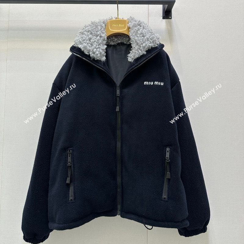 Miu Miu Wool Jacket Navy Blue 2025 M110537 (QI-251105037)