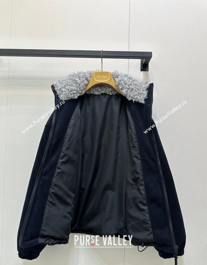 Miu Miu Wool Jacket Navy Blue 2025 M110537 (QI-251105037)
