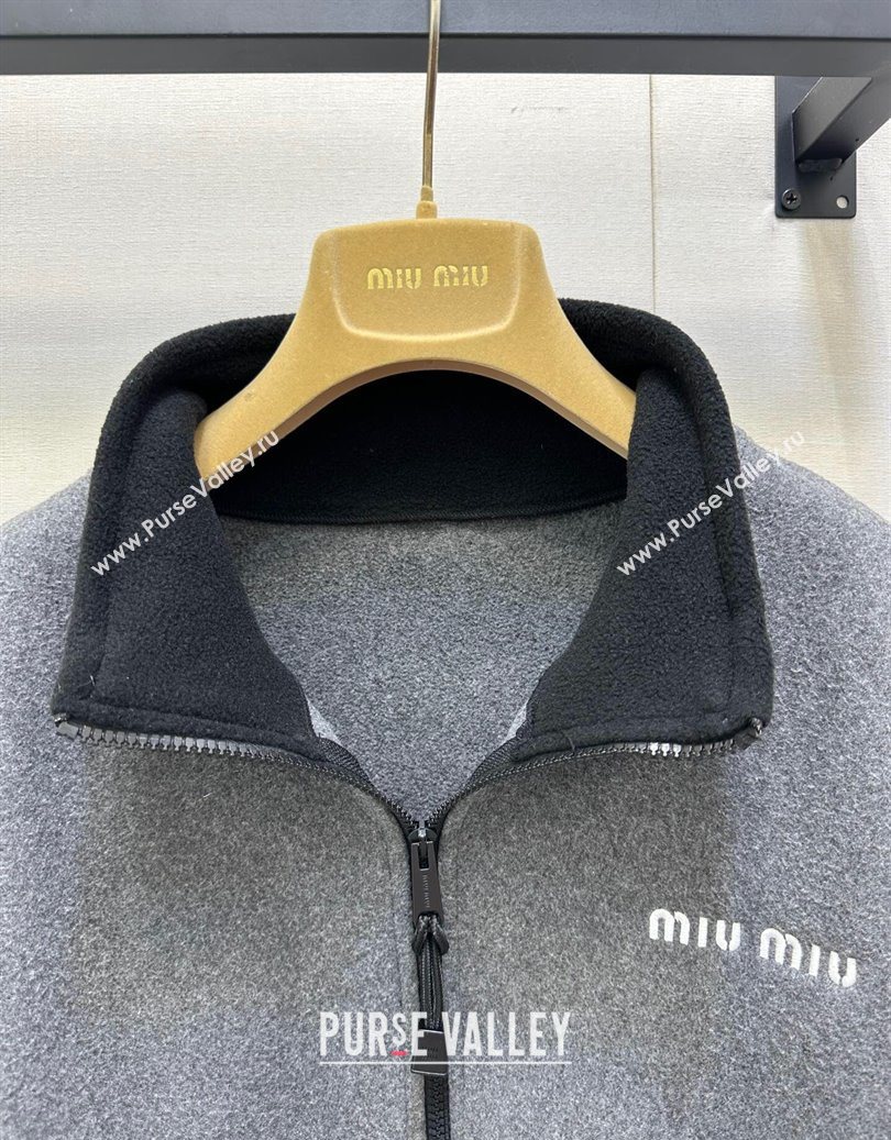 Miu Miu Wool Jacket Grey 2025 M110538 (QI-251105038)