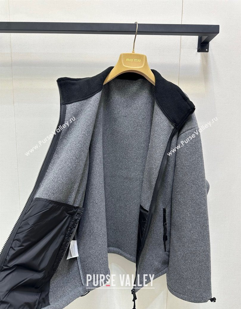 Miu Miu Wool Jacket Grey 2025 M110538 (QI-251105038)