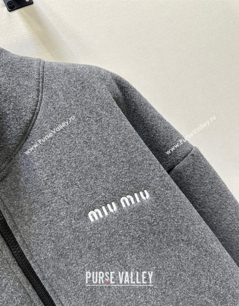 Miu Miu Wool Jacket Grey 2025 M110538 (QI-251105038)