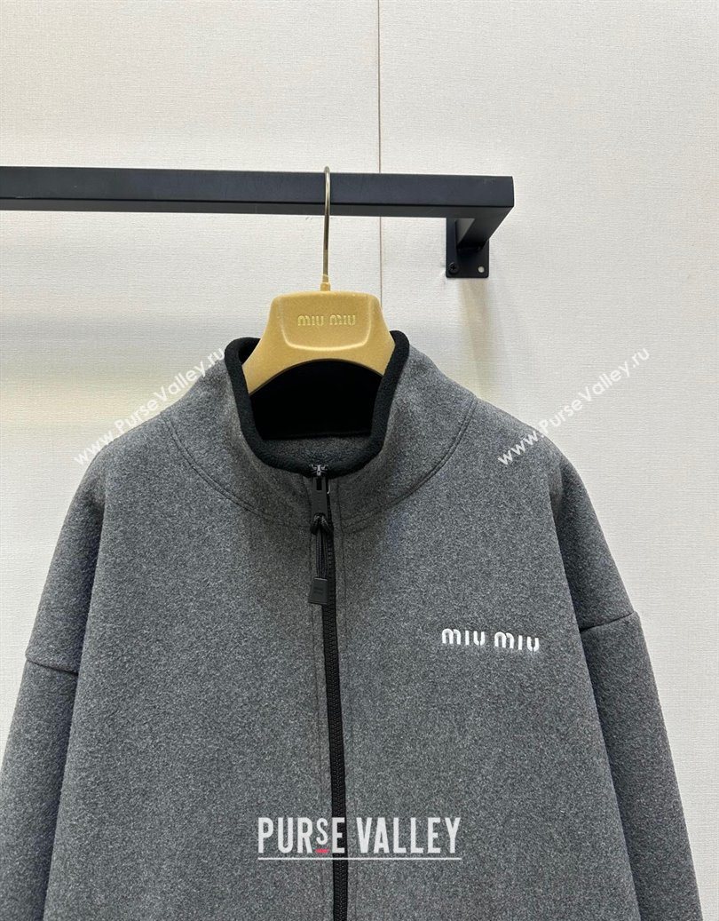 Miu Miu Wool Jacket Grey 2025 M110538 (QI-251105038)