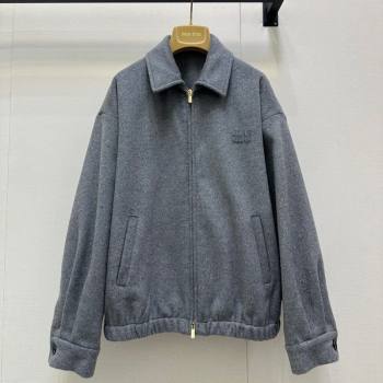 Miu Miu Wool Jacket Grey 2025 M110543 (QI-251105043)