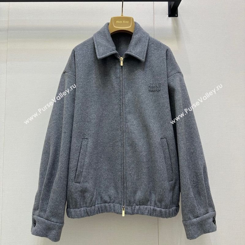 Miu Miu Wool Jacket Grey 2025 M110543 (QI-251105043)