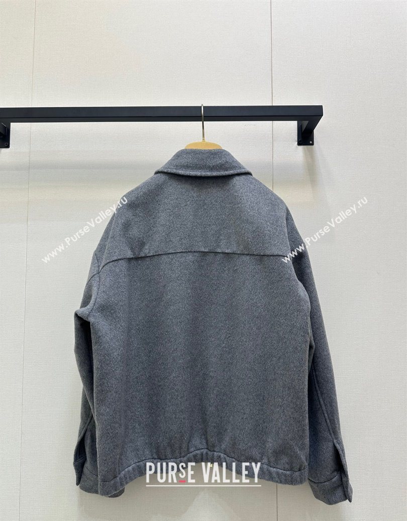 Miu Miu Wool Jacket Grey 2025 M110543 (QI-251105043)