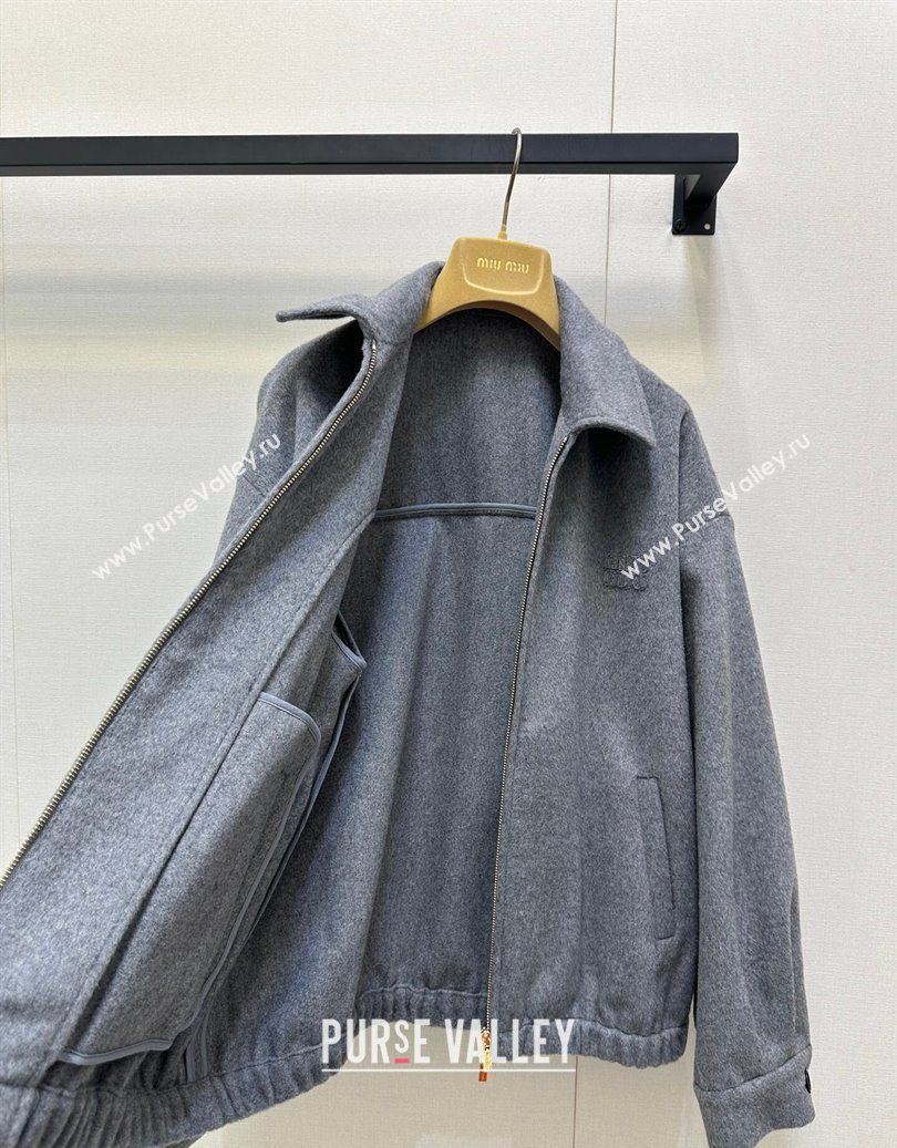 Miu Miu Wool Jacket Grey 2025 M110543 (QI-251105043)